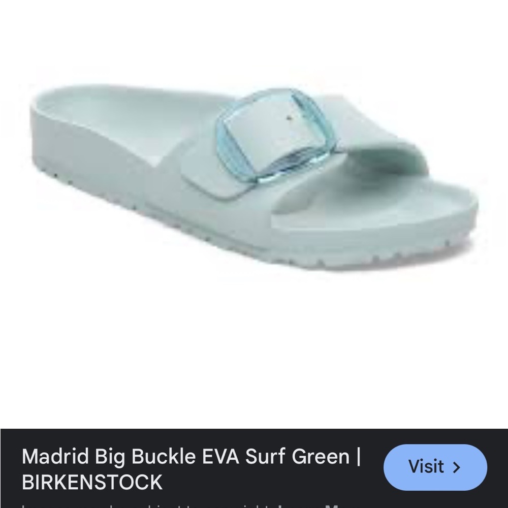 Birkenstock Light Green Slide Sandals